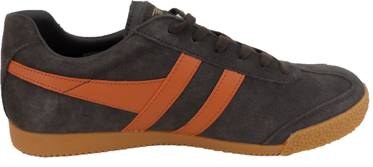 Gola Classics Dark Brown/Orange Harrier Trainers
