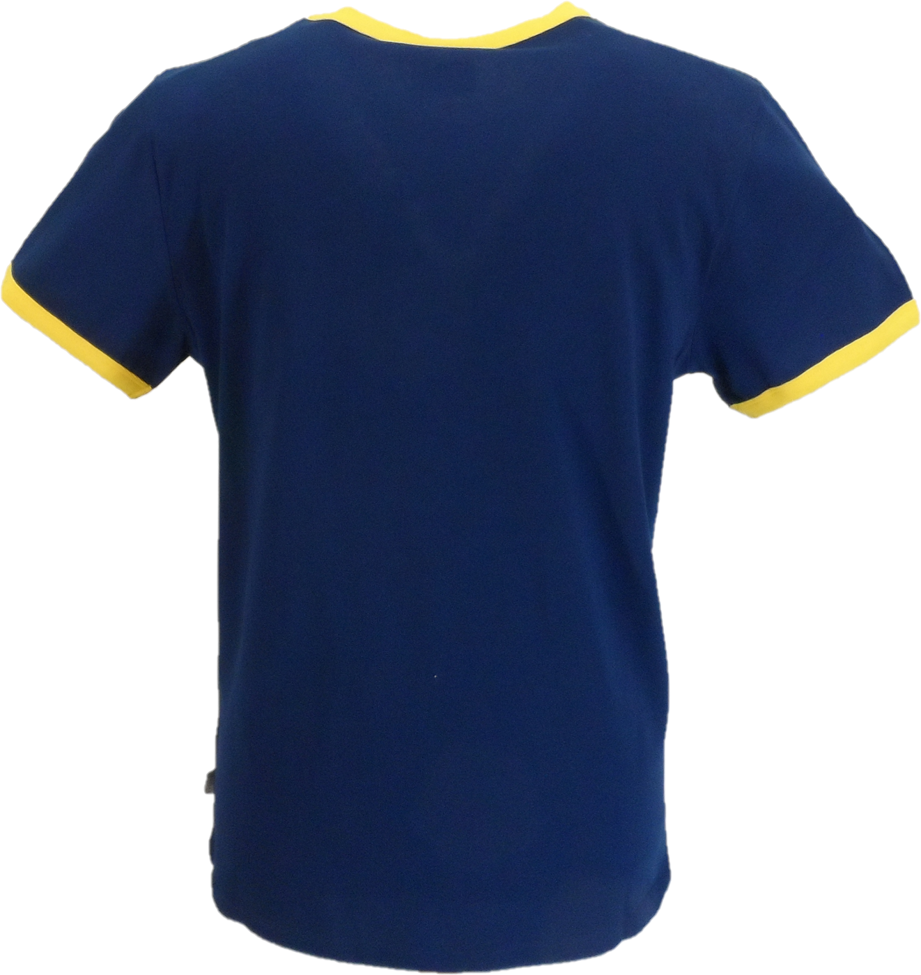 Gola Mens Navy Blue/Yellow Striped Retro Ringer T Shirt