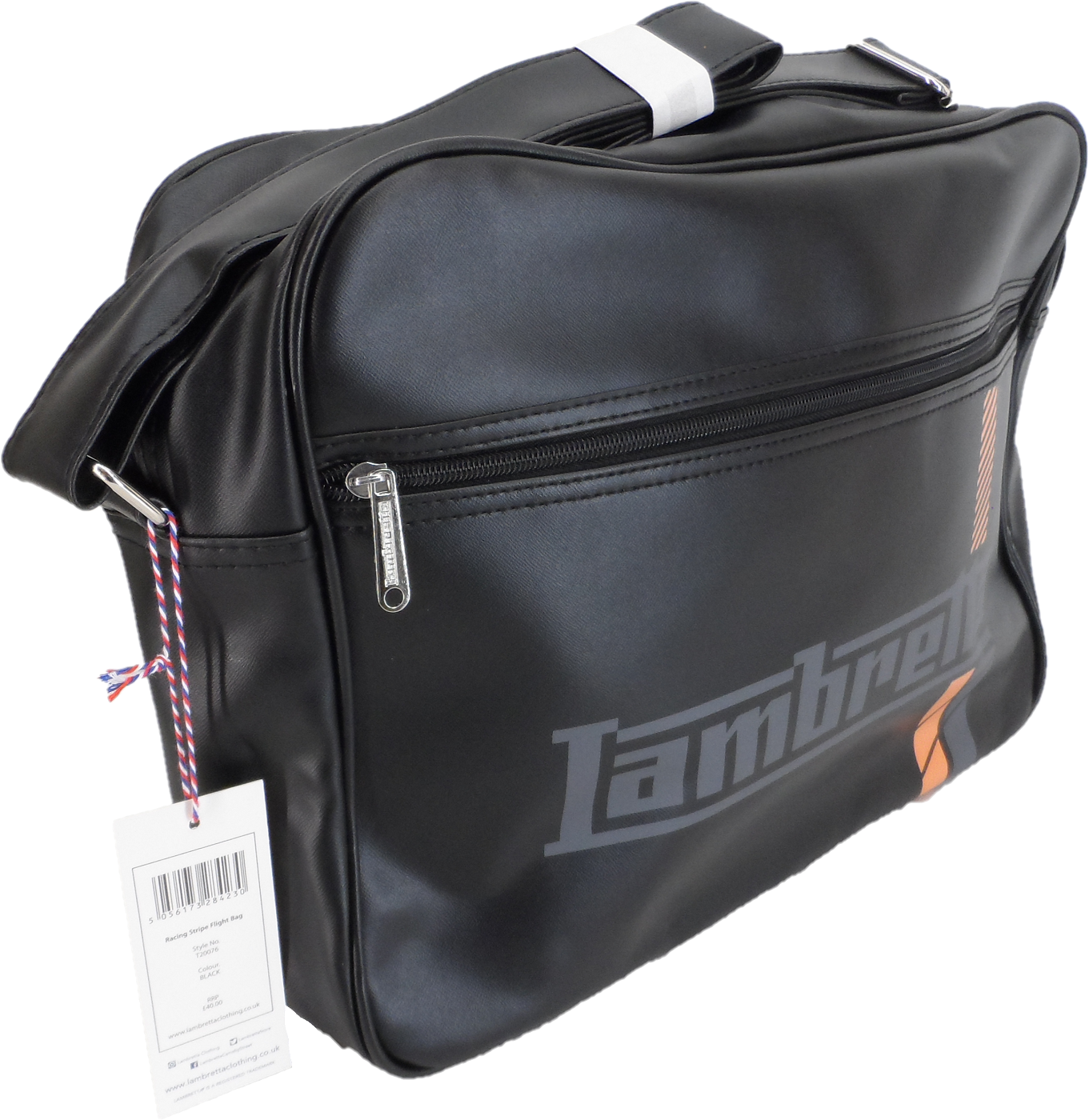 Lambretta Classic Retro Black Messenger Bag