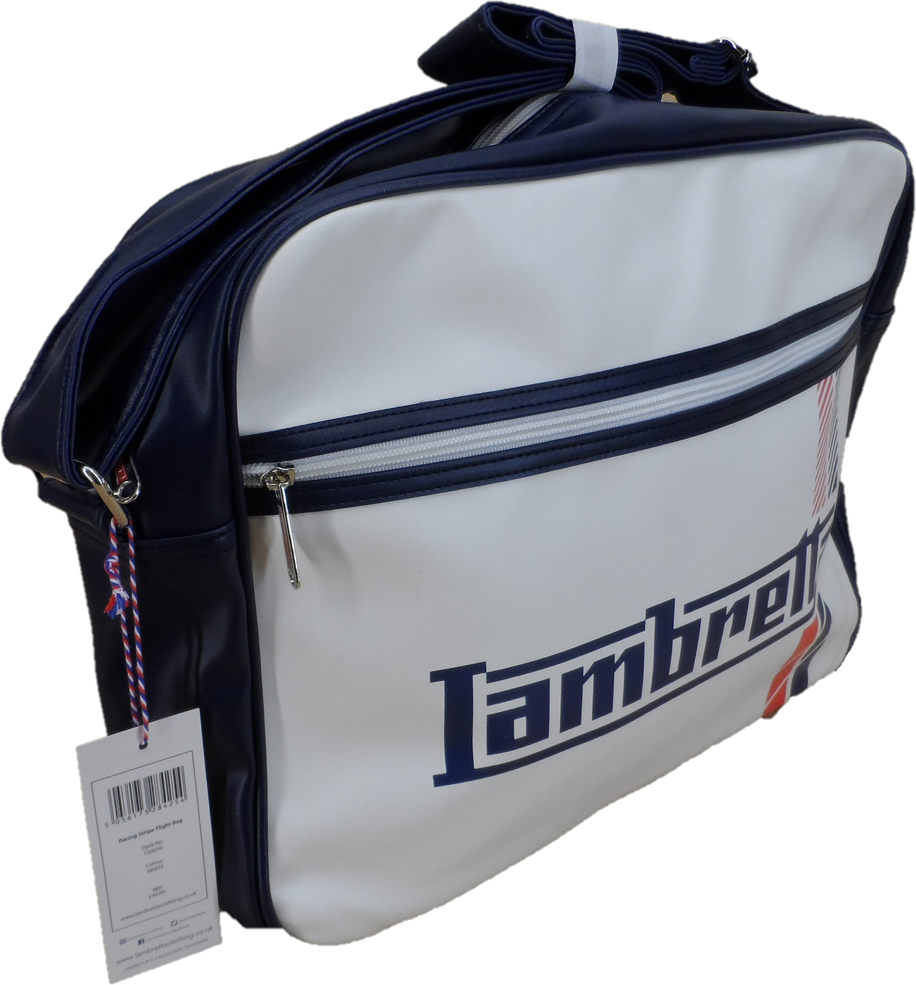 Lambretta Classic Retro White/Navy Messenger Bag