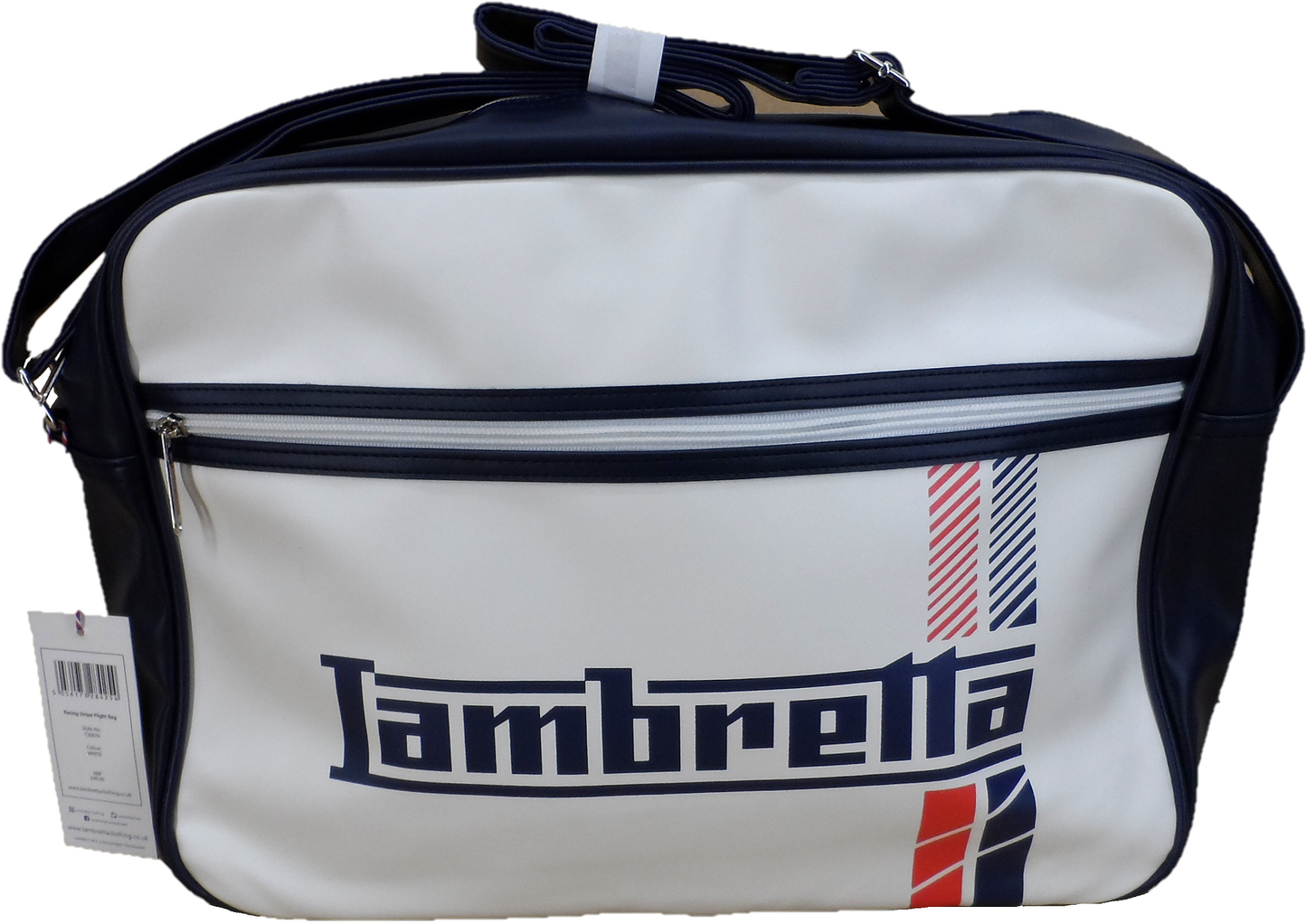 Lambretta Classic Retro White/Navy Messenger Bag