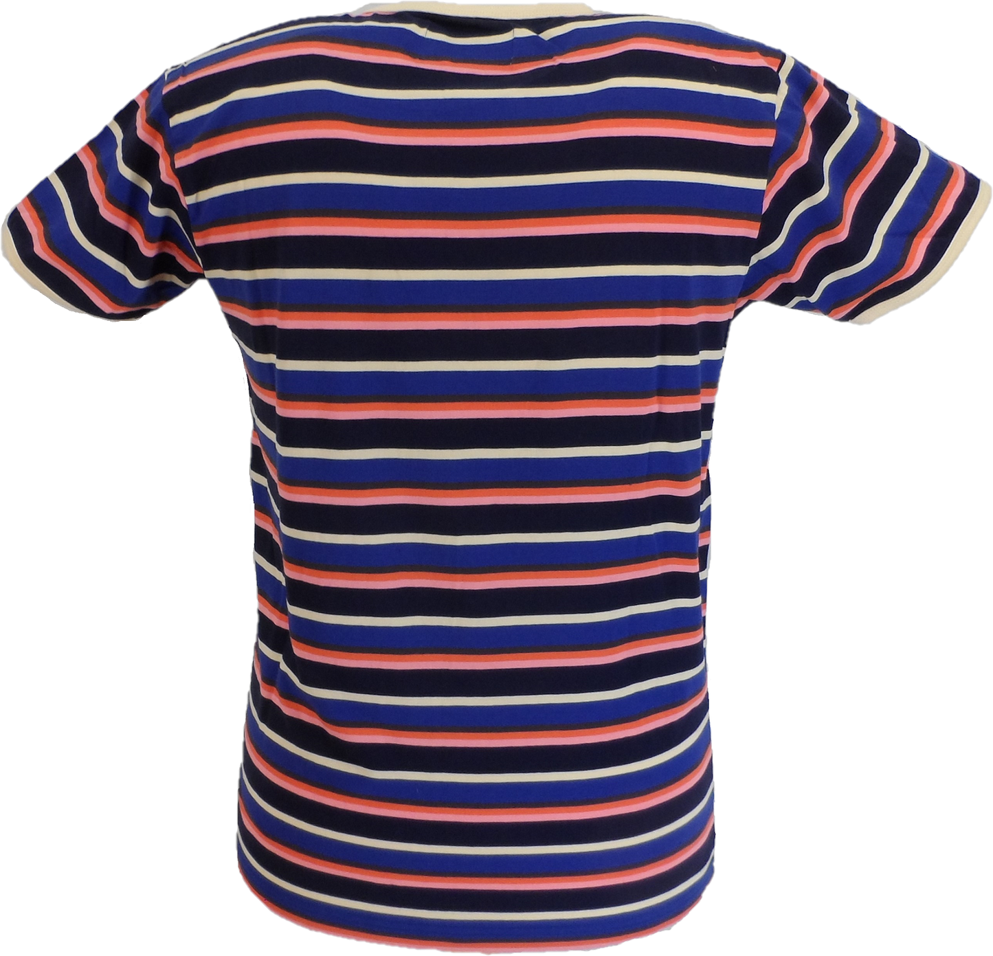 Madcap England Mens Blue Multi Striped Ringer T Shirt