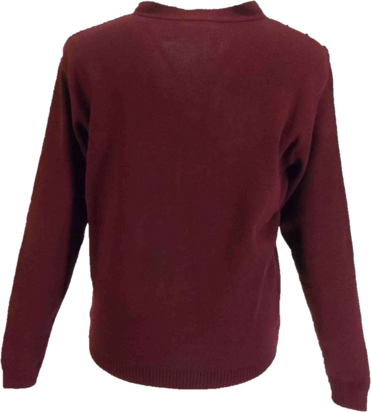 Mazeys Mens Classic Retro Burgundy/Mustard Striped Cardigan