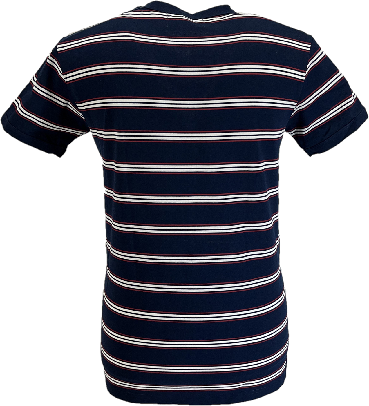 Mens Navy Blue 60s 70s Retro Mod Striped T Shirt