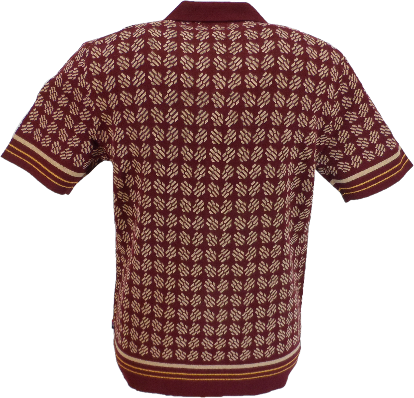 Merc Mens Wine Red Dennis Knitted Vintage Mod Polo Shirts