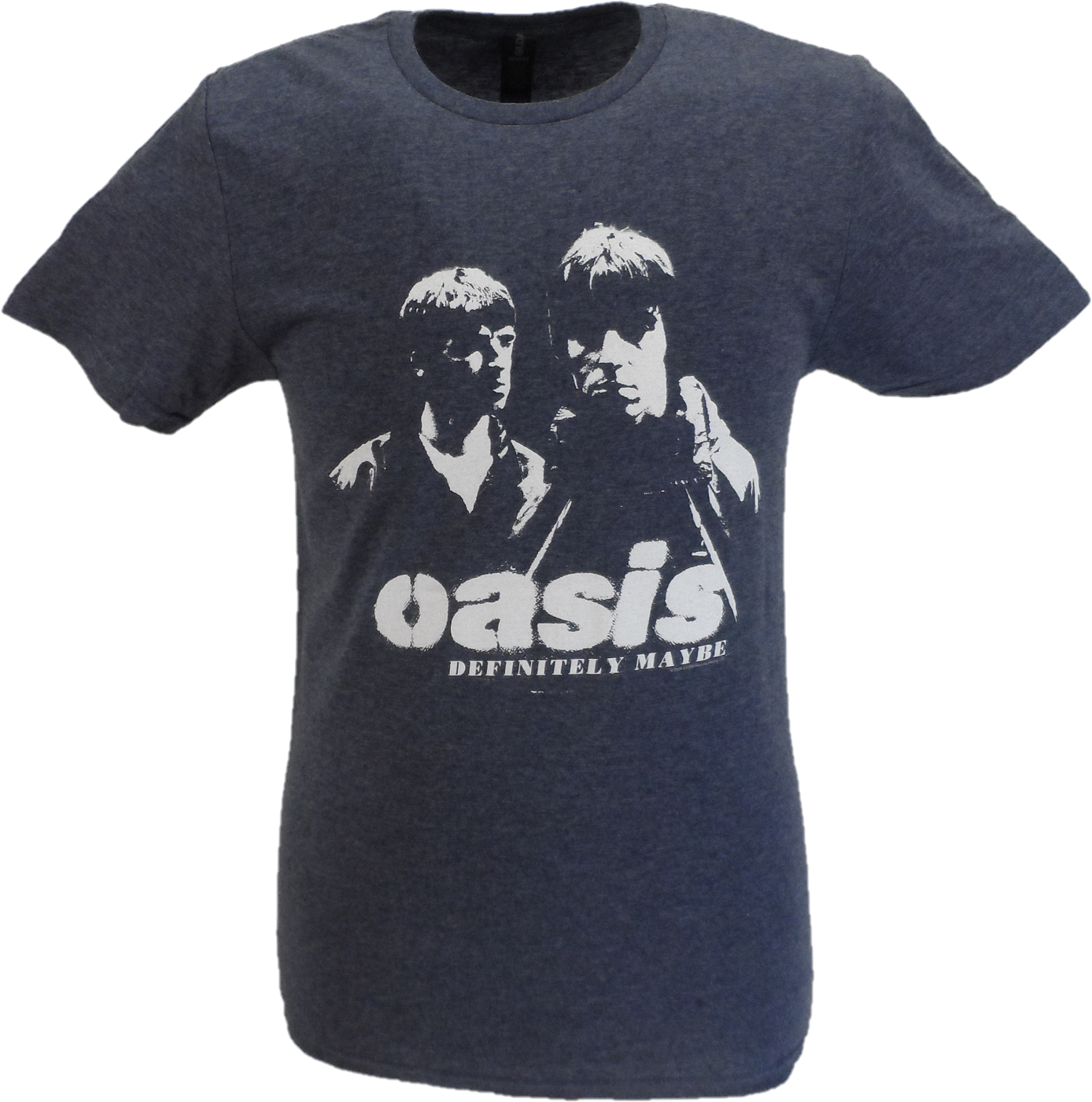 Mens Official Licensed Oasis Navy Definitely Maybe T Shirt