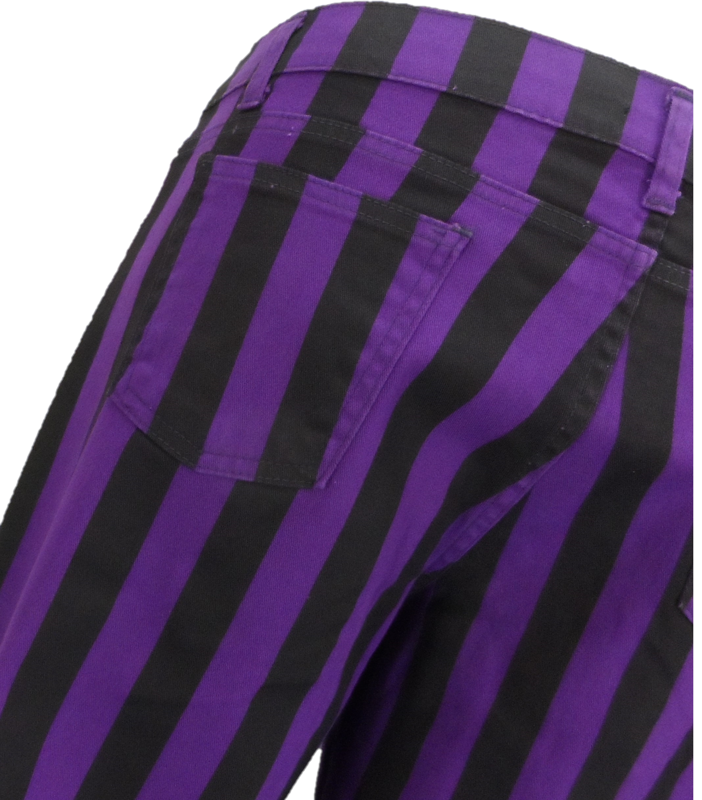 Run & Fly Mens Vintage Black/Purple Stripe Bell Bottom Super Flares