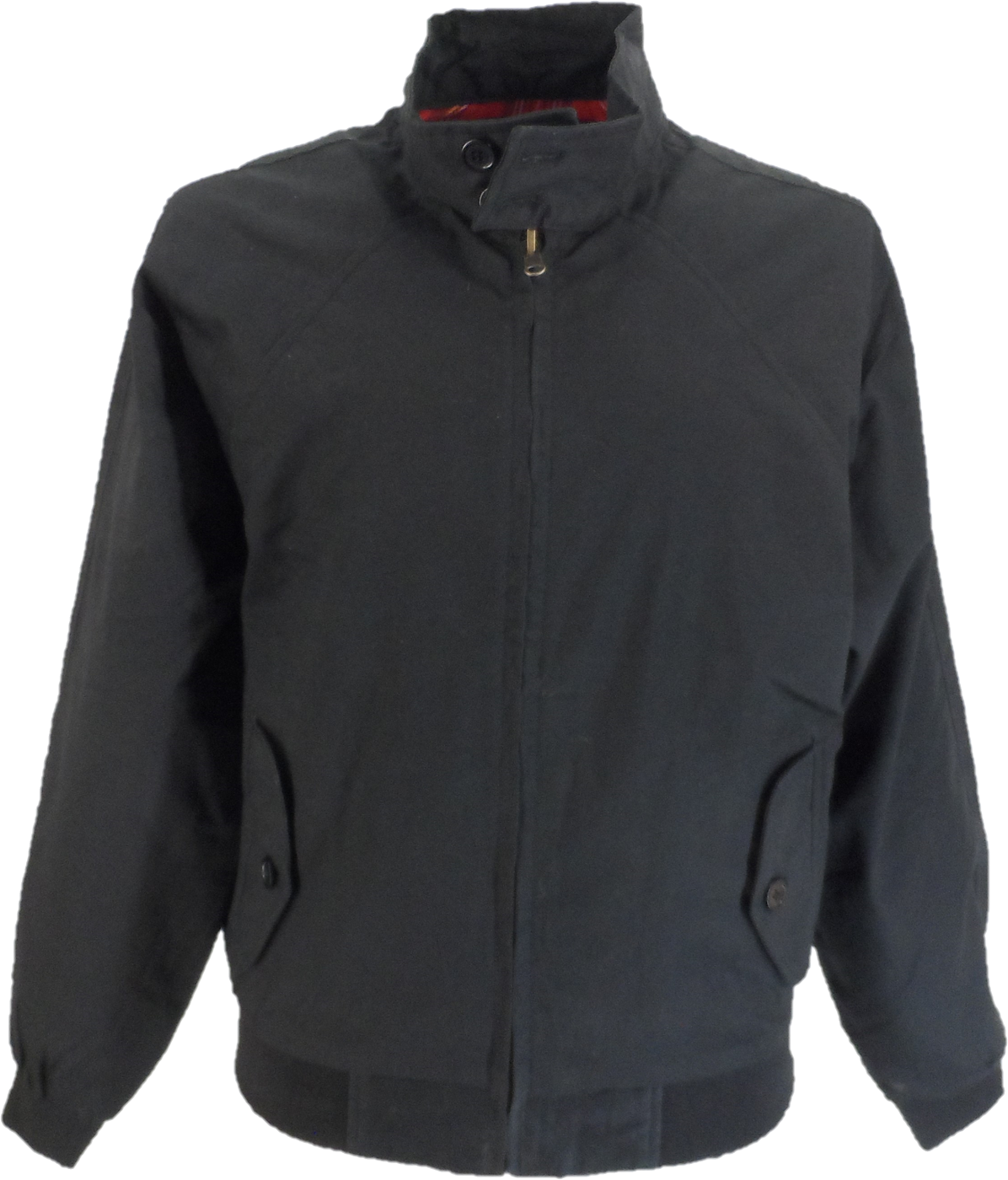 Mens Black/Tartan Reversible Vented Classic Harrington Jacket