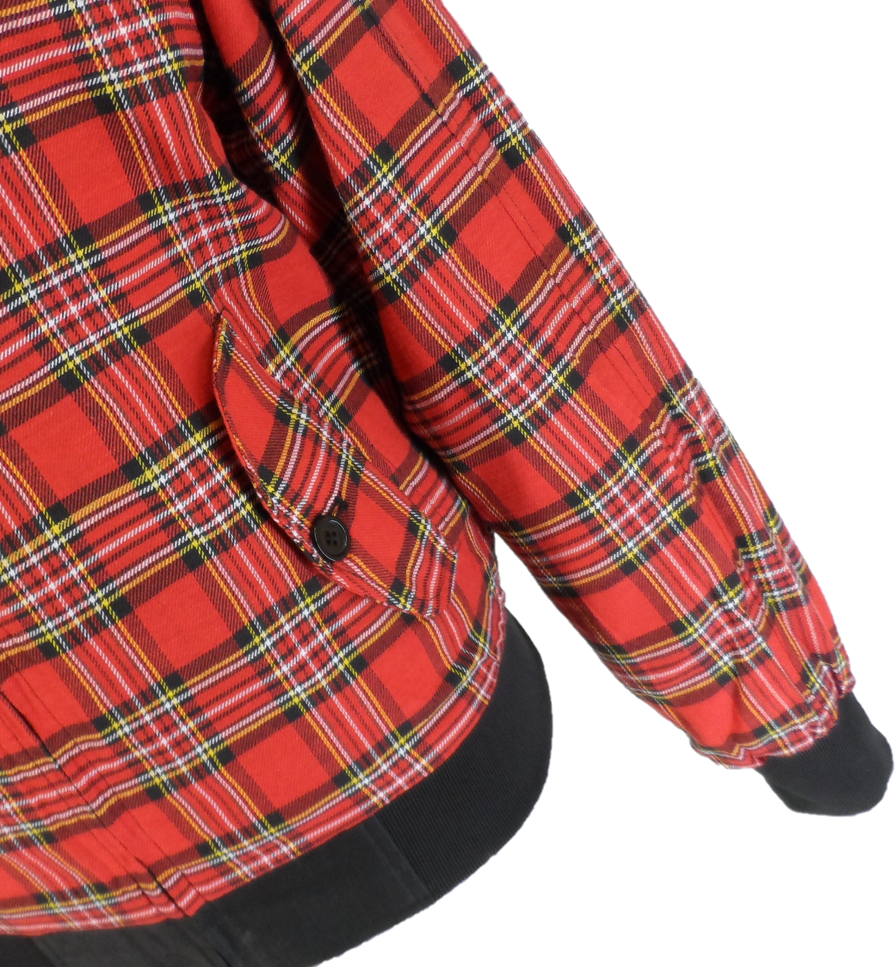 Mens Black/Tartan Reversible Vented Classic Harrington Jacket