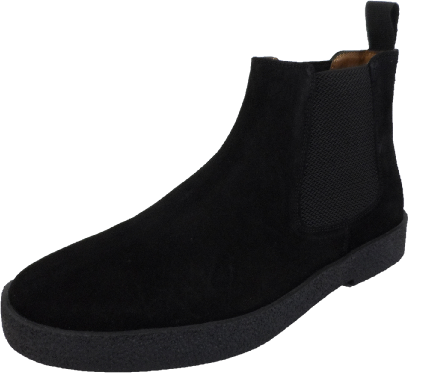 Roamers Mens Real Suede Black Retro Chelsea Desert Boots