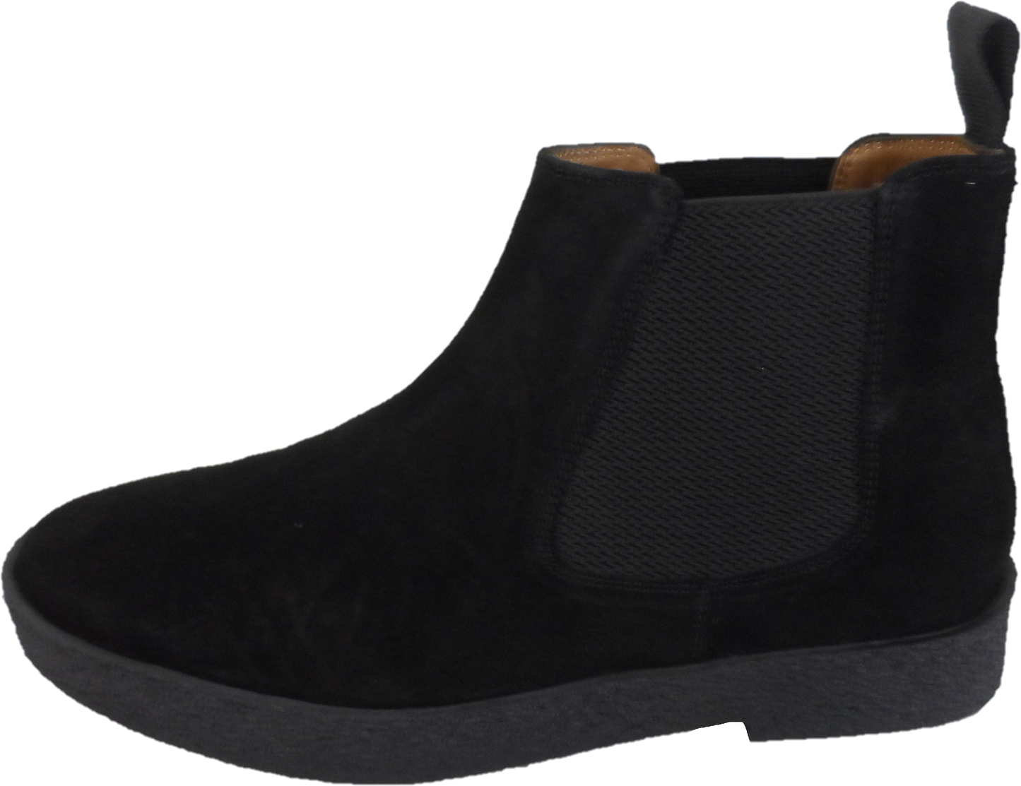 Roamers Mens Real Suede Black Retro Chelsea Desert Boots