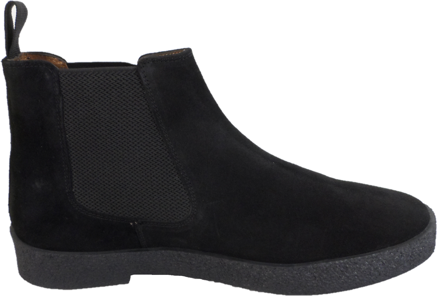Roamers Mens Real Suede Black Retro Chelsea Desert Boots