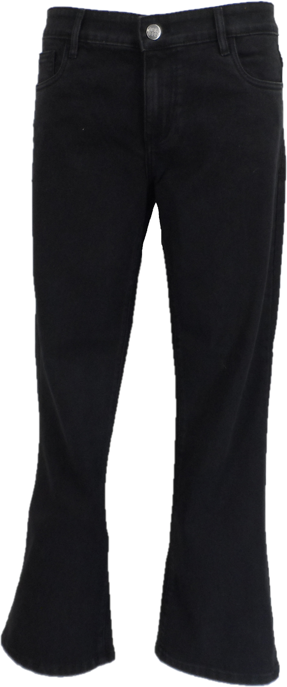 Run & Fly Mens Black Denim Bootcut Stretch Flares Jeans