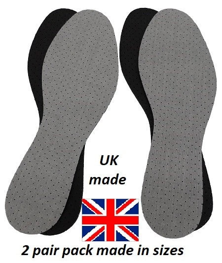 2 Pair Pack of Odour Attacker Ready Cut to Size Shoe Insoles Sizes UK 3 TO 15s