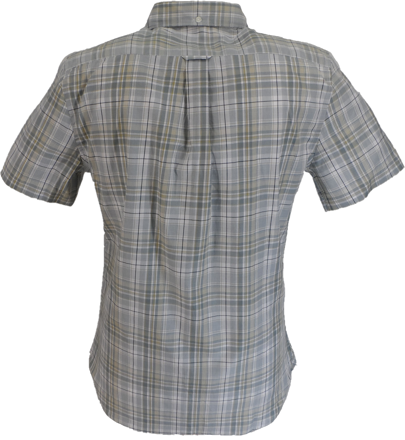 Lambretta Mens Grey Multi Checked Short Sleeved Button Down Shirts