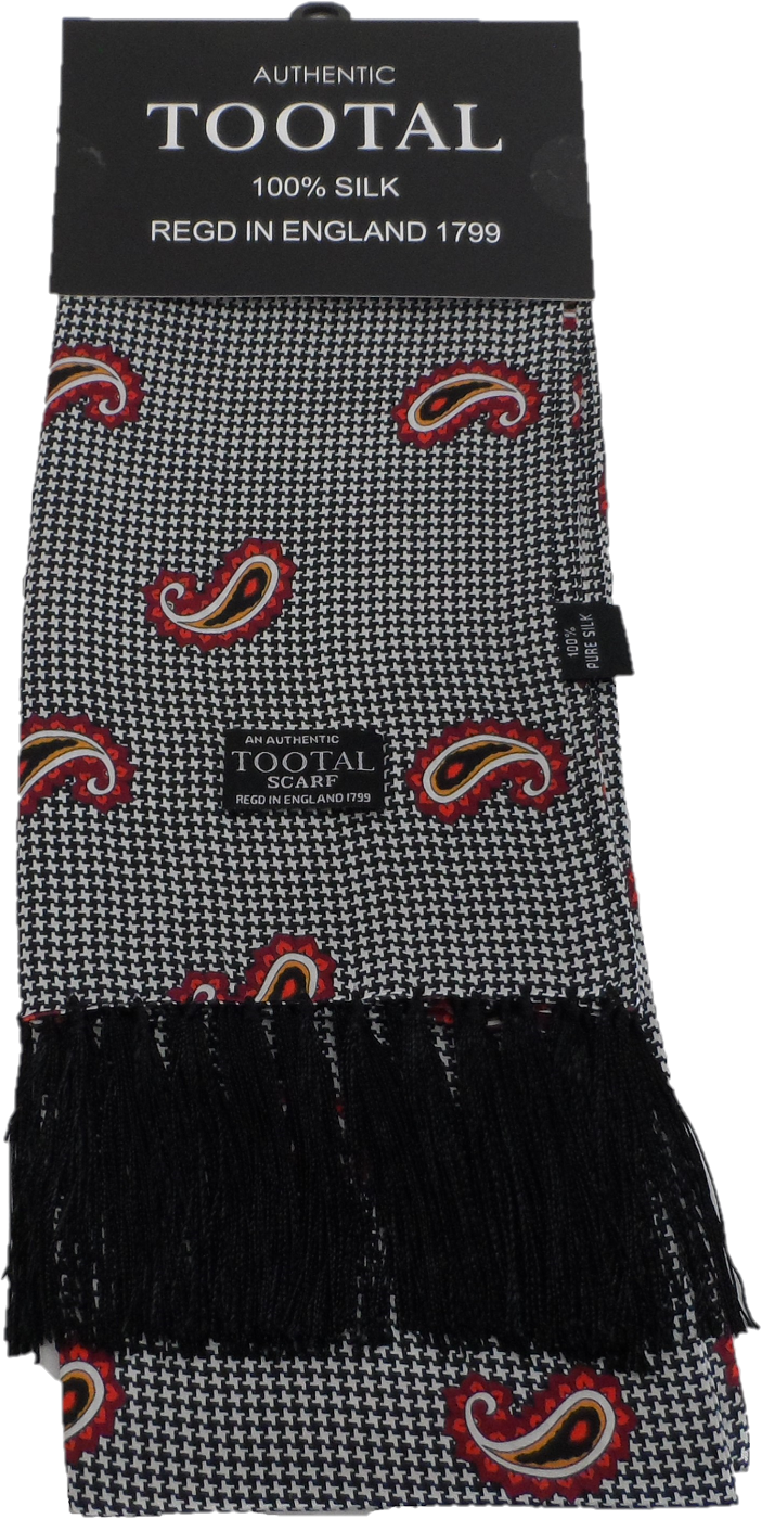 Tootal Mens Retro Paisley Print 100% Silk Scarves