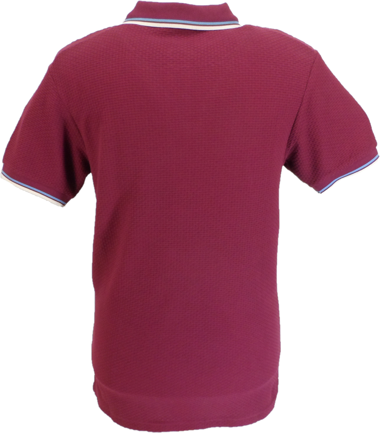 Trojan Mens Port Red Textured Twin Tipped Polo Shirt