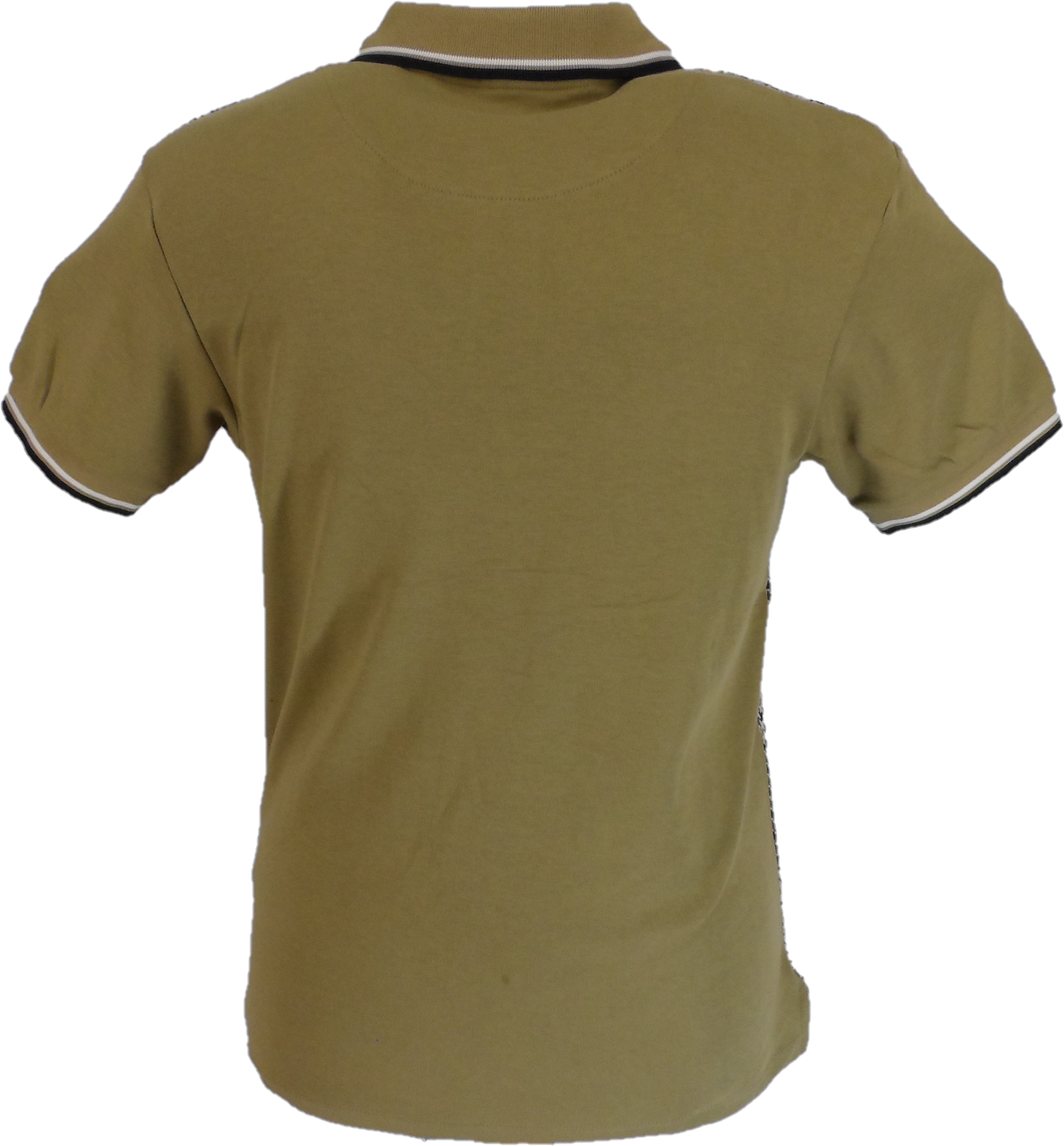 Trojan Mens Camel Brown Houndstooth Panel Polo Shirt