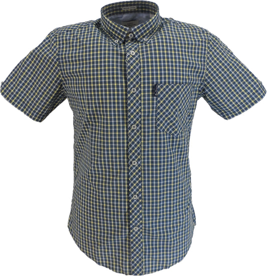 Ben Sherman Mens Corn Checked Short Sleeved Shirt