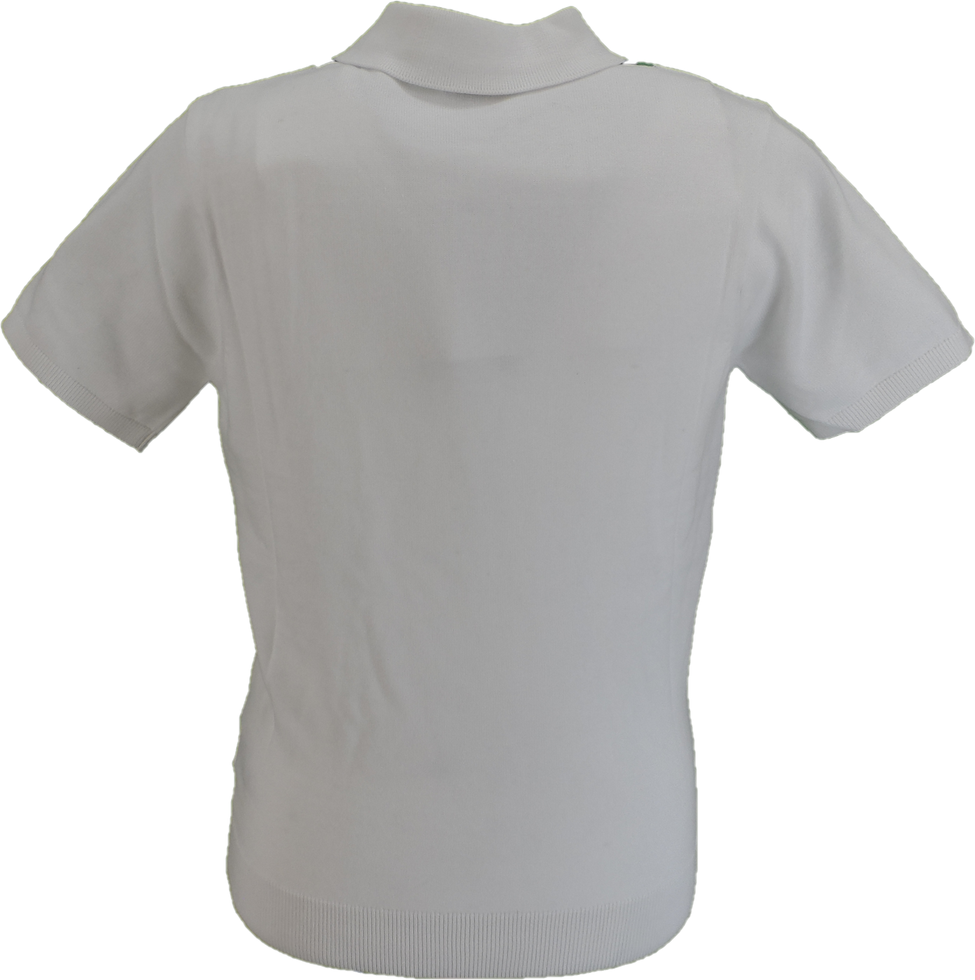 Gabicci Mens White Miller Stripe Knitted Polo Shirt