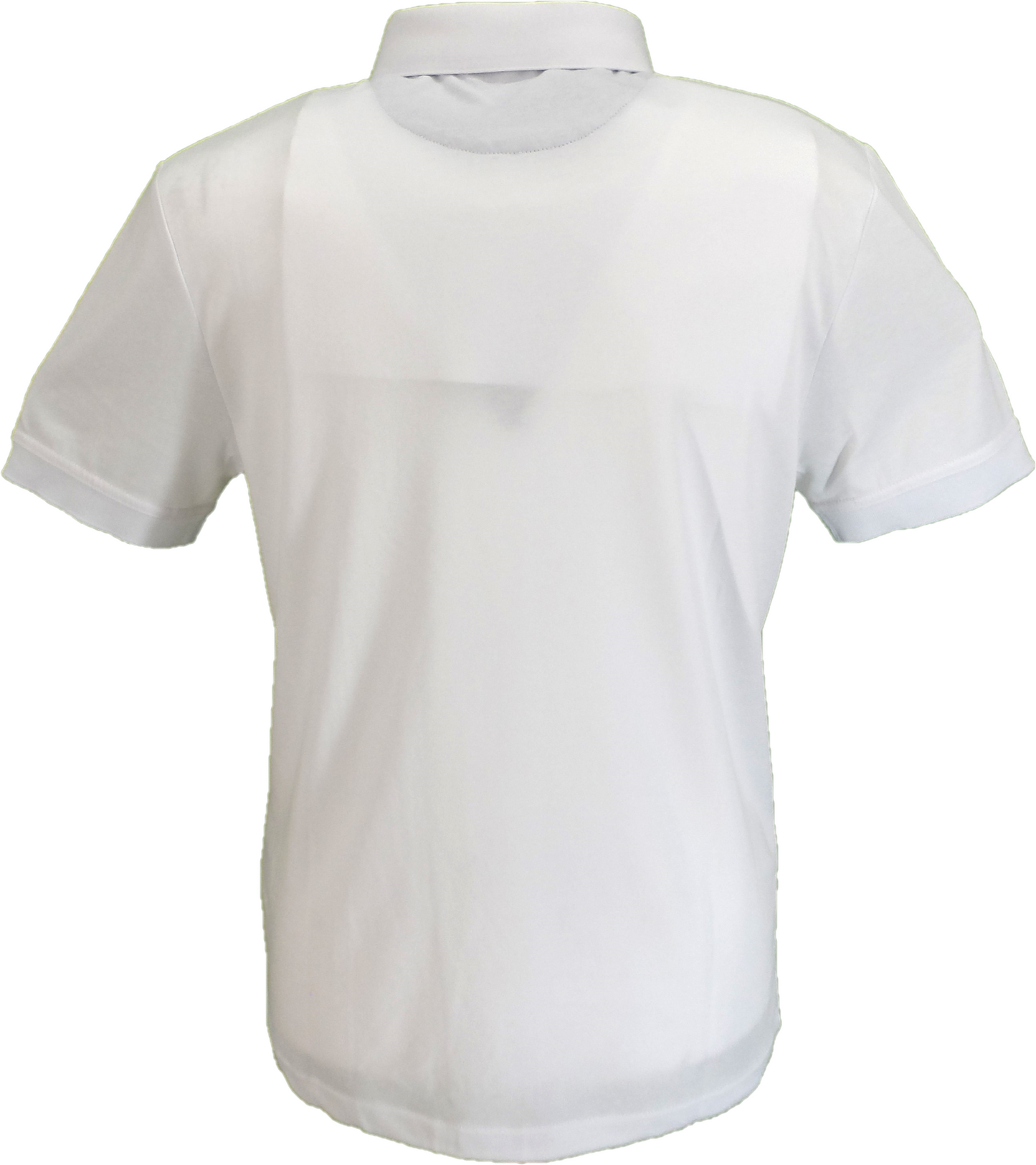 Gabicci Mens White Racing Polo Retro Mod Polo Shirt