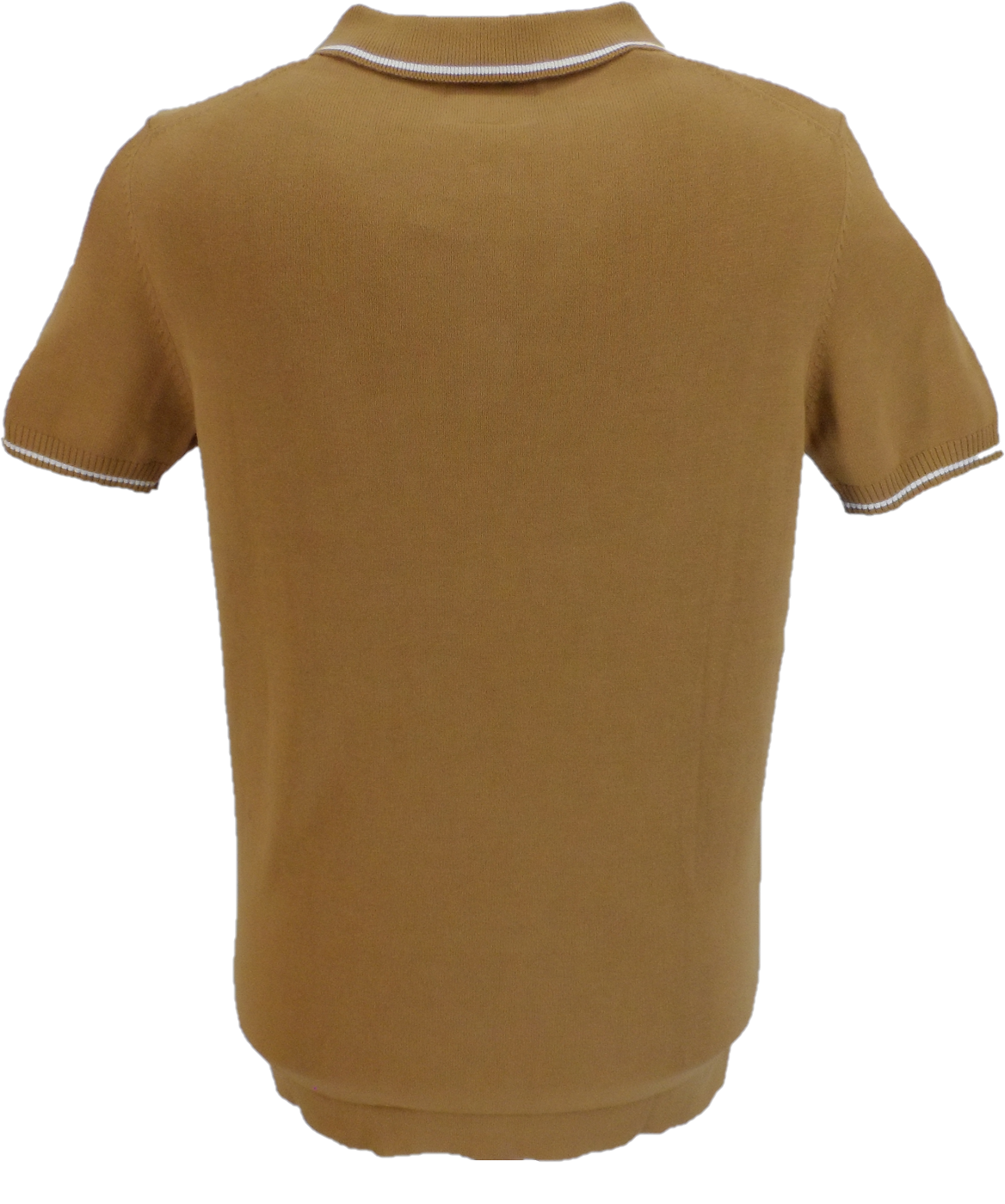 Lambretta Mens Tobacco Brown Greco Knitted Polo Shirt