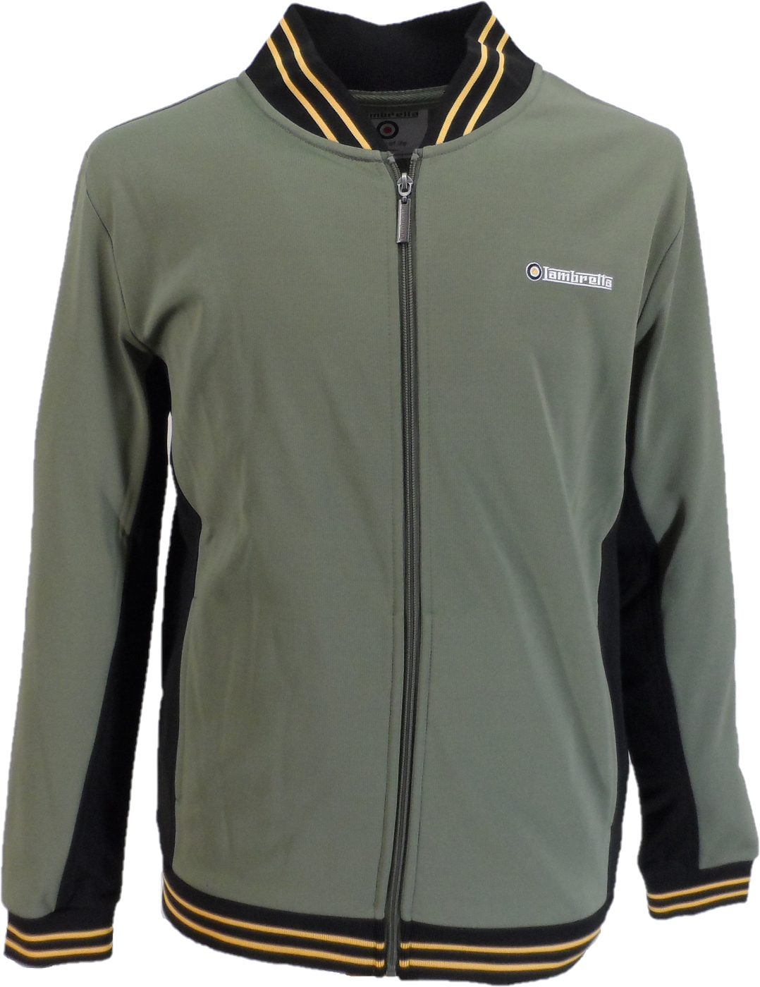Lambretta Retro Khaki Green Vintage Track Top Jacket