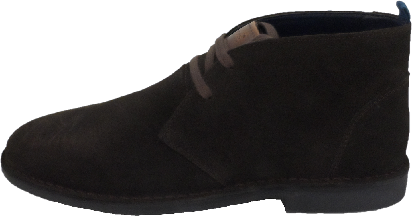 Roamers Brown 2 Eyelet Retro Real Suede Desert Boots