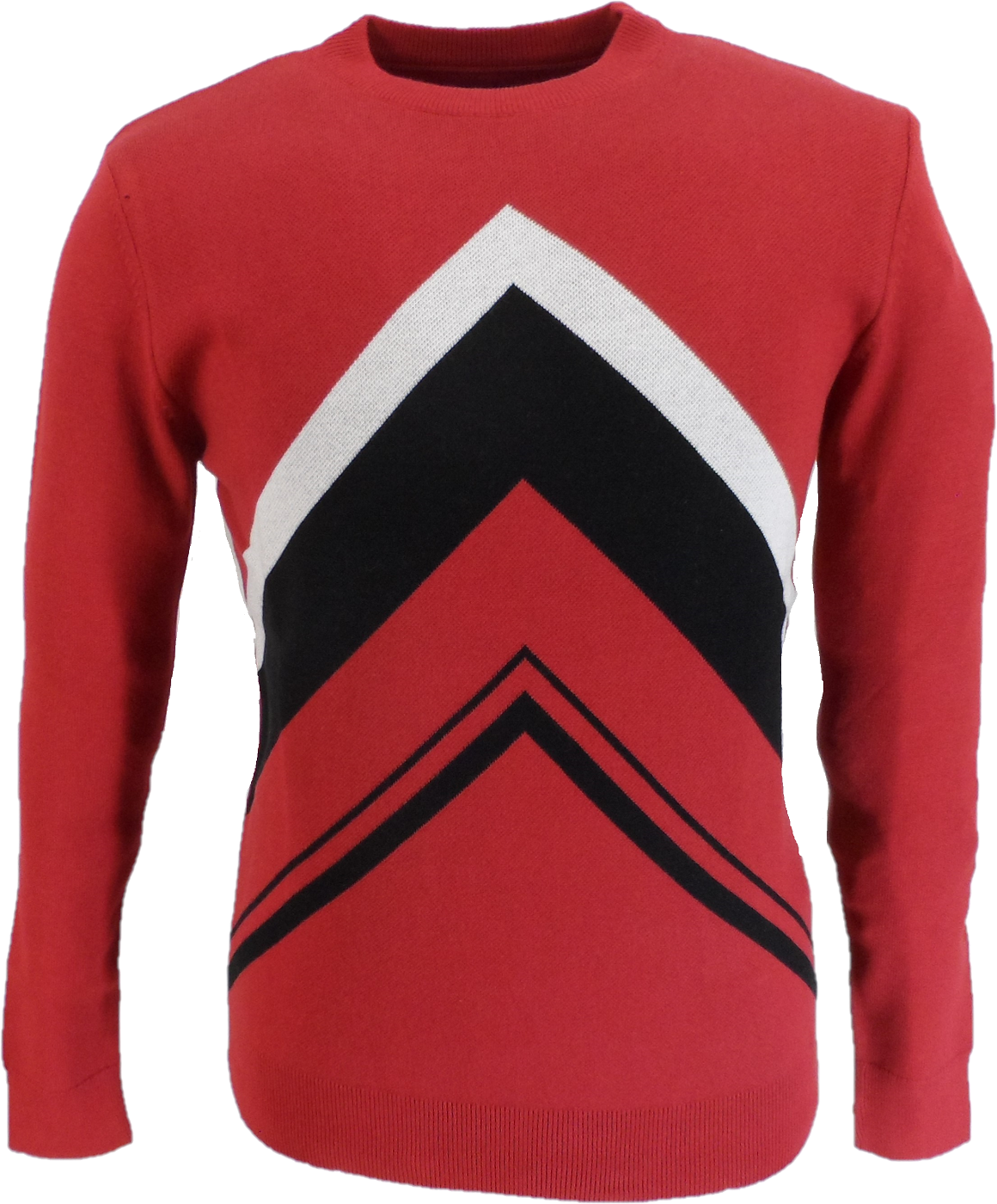 Ska & Soul Red 'Letterman' Gallagher Chevron Knit