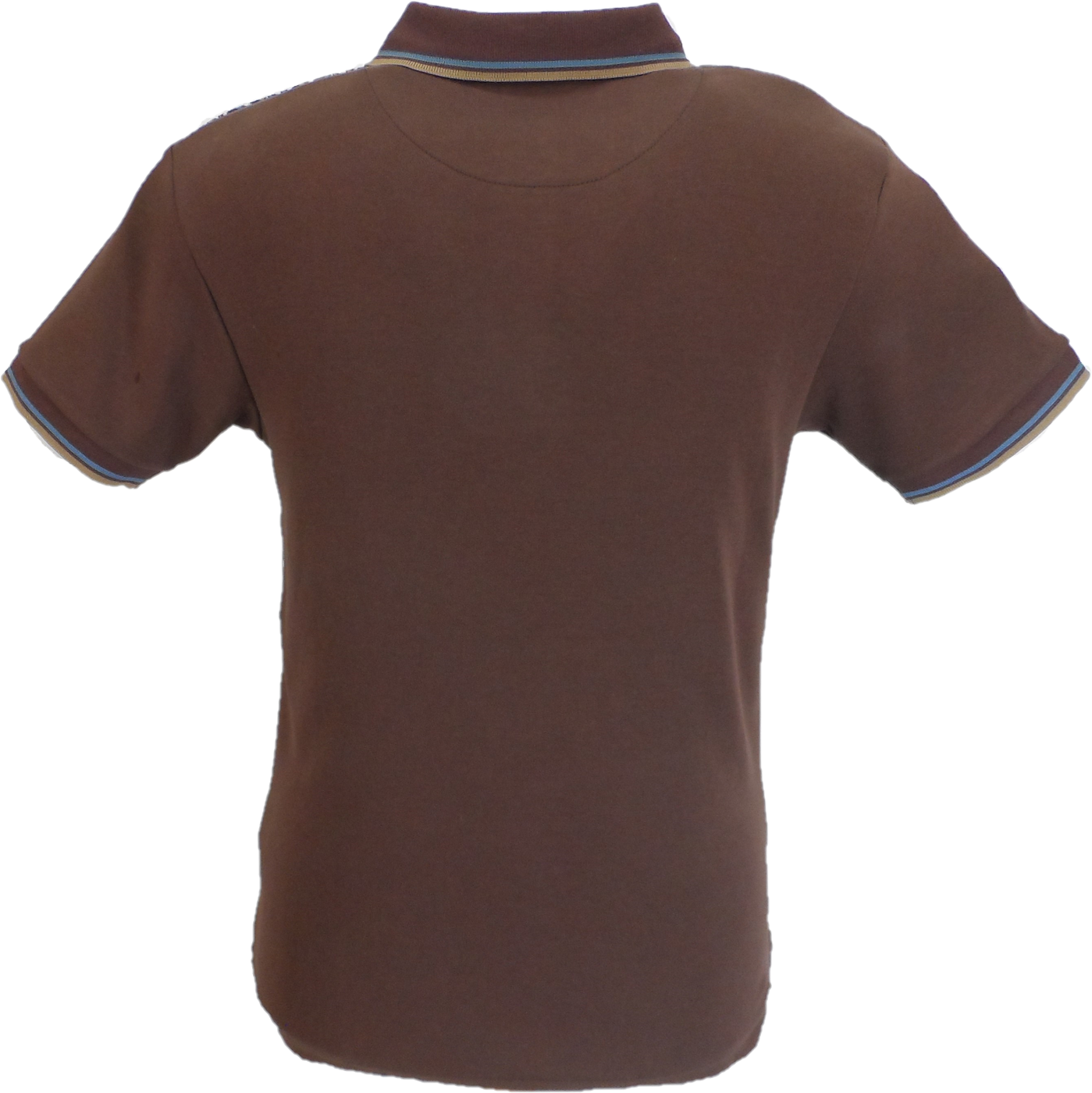 Trojan Mens Chocolate Brown Diamond Jacquard Panel Polo Shirt