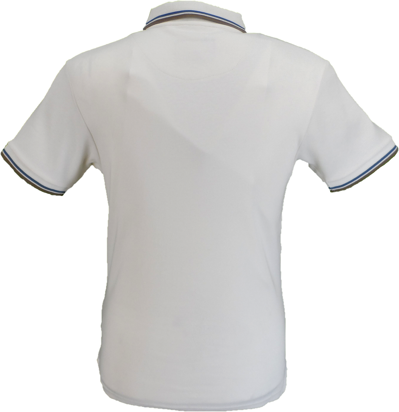 Trojan Mens Ecru Diamond Jacquard Panel Polo Shirt