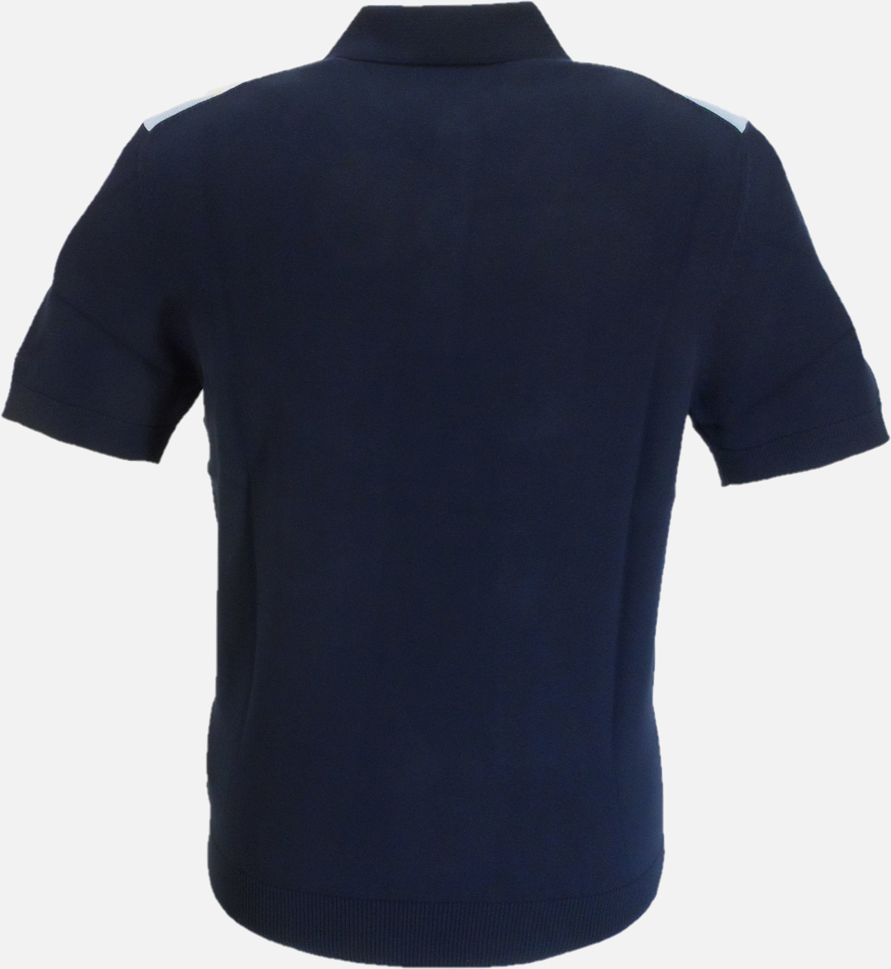 Ben Sherman Dark Navy Knitted Striped Mod Polo Shirt