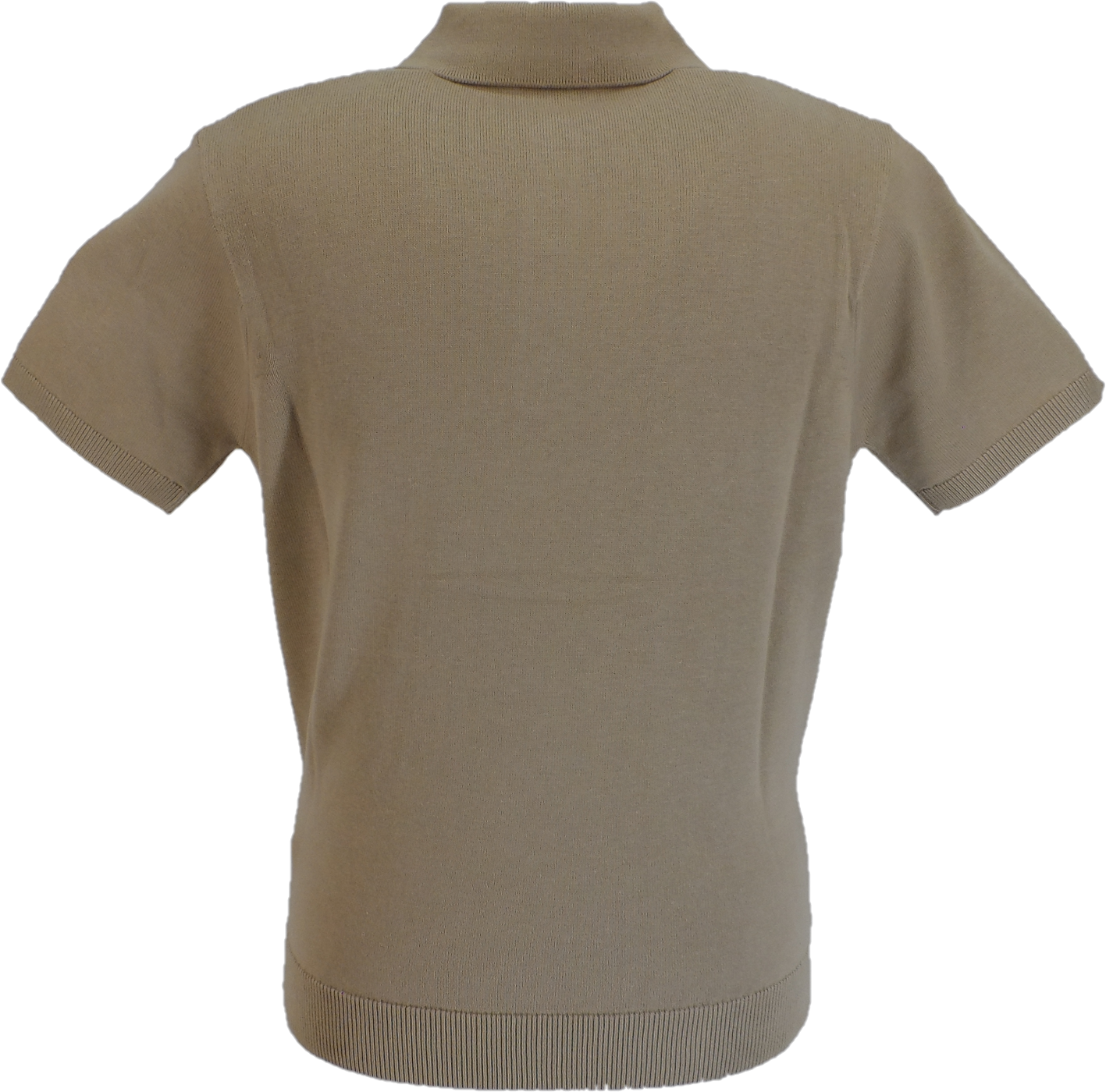 Gabicci Vintage Mens Soda Sandstone Knitted Polo Shirt