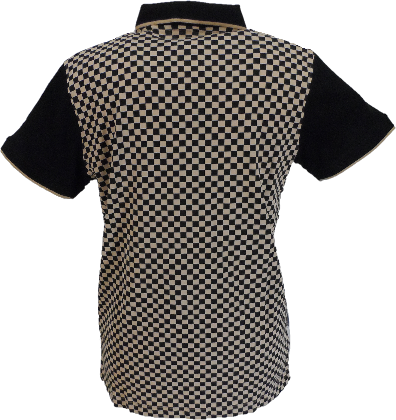 Lambretta Mens Black/Nomad Checkerboard Polo Shirts