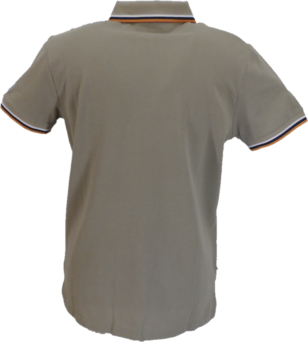 Lambretta Men`s Cashew Brown Tipped Tipped 100% Cotton Polo Shirts