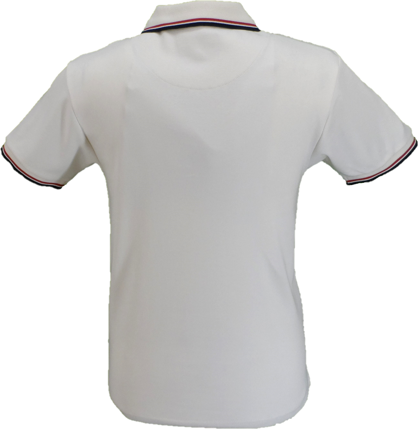 Trojan Mens Ecru Diamond Jacquard Panel Polo Shirt