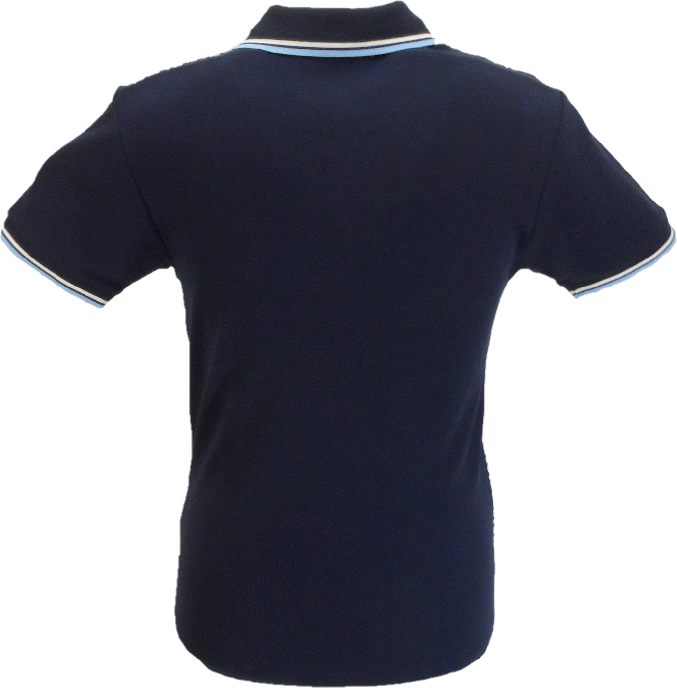 Trojan Mens Navy Blue Diamond Jacquard Panel Polo Shirt
