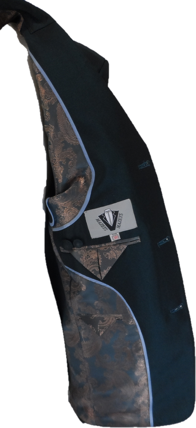 Mazeys Mens Tonic Dark Green Suit Trousers