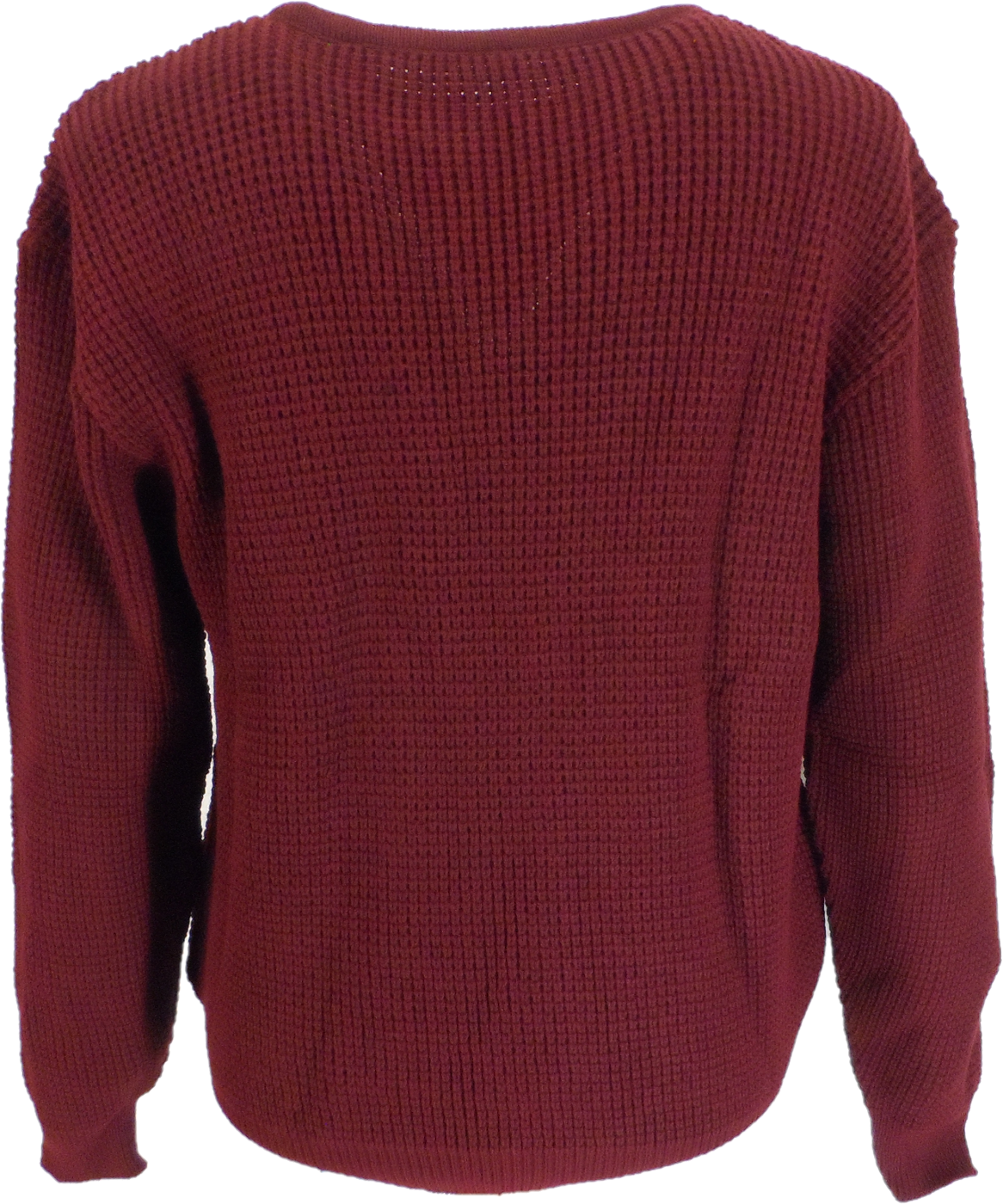 Mens Burgundy Waffle Jumper