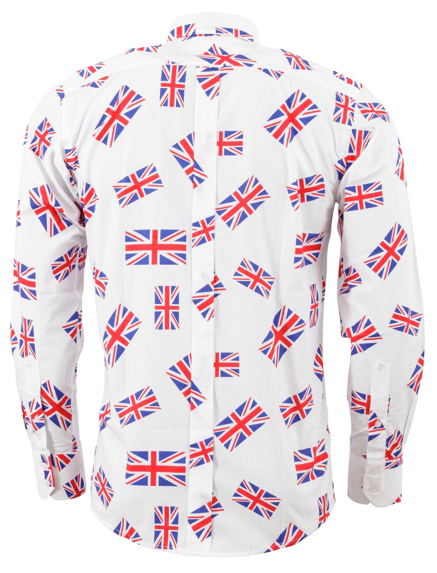 Relco Mens Union Jack Long Sleeved Retro Mod Button Down Shirt