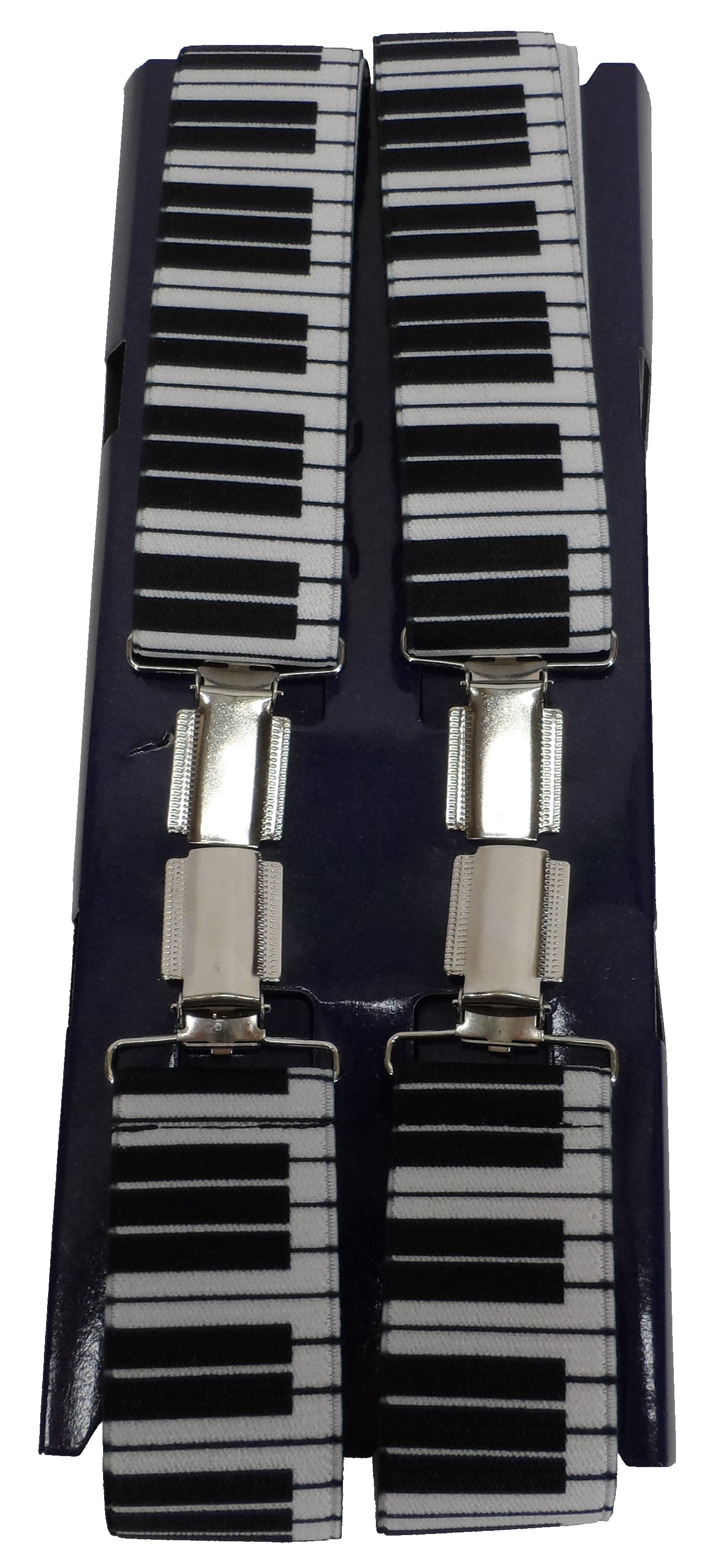 Mens Piano Print Black and White 35 mm Braces