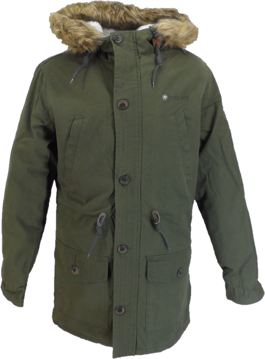 Lambretta Mens Green Retro Fishtail Parka