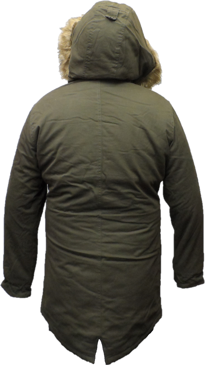 Lambretta Mens Green Retro Fishtail Parka