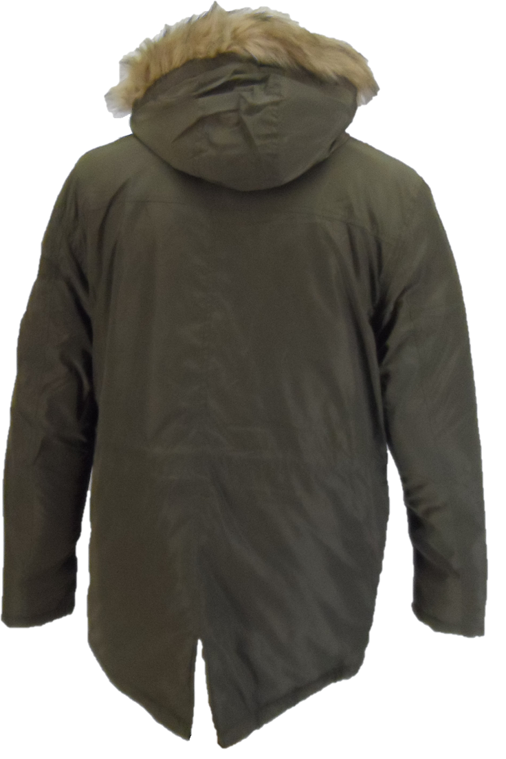Lambretta Retro Khaki Quilted Fishtail Parka Sleeve Badges