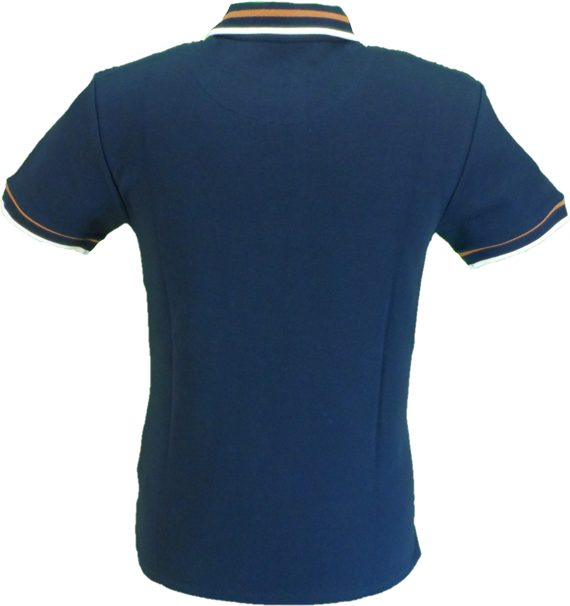 Ska & Soul Mens Navy Blue Dogtooth Panel Polo Shirt