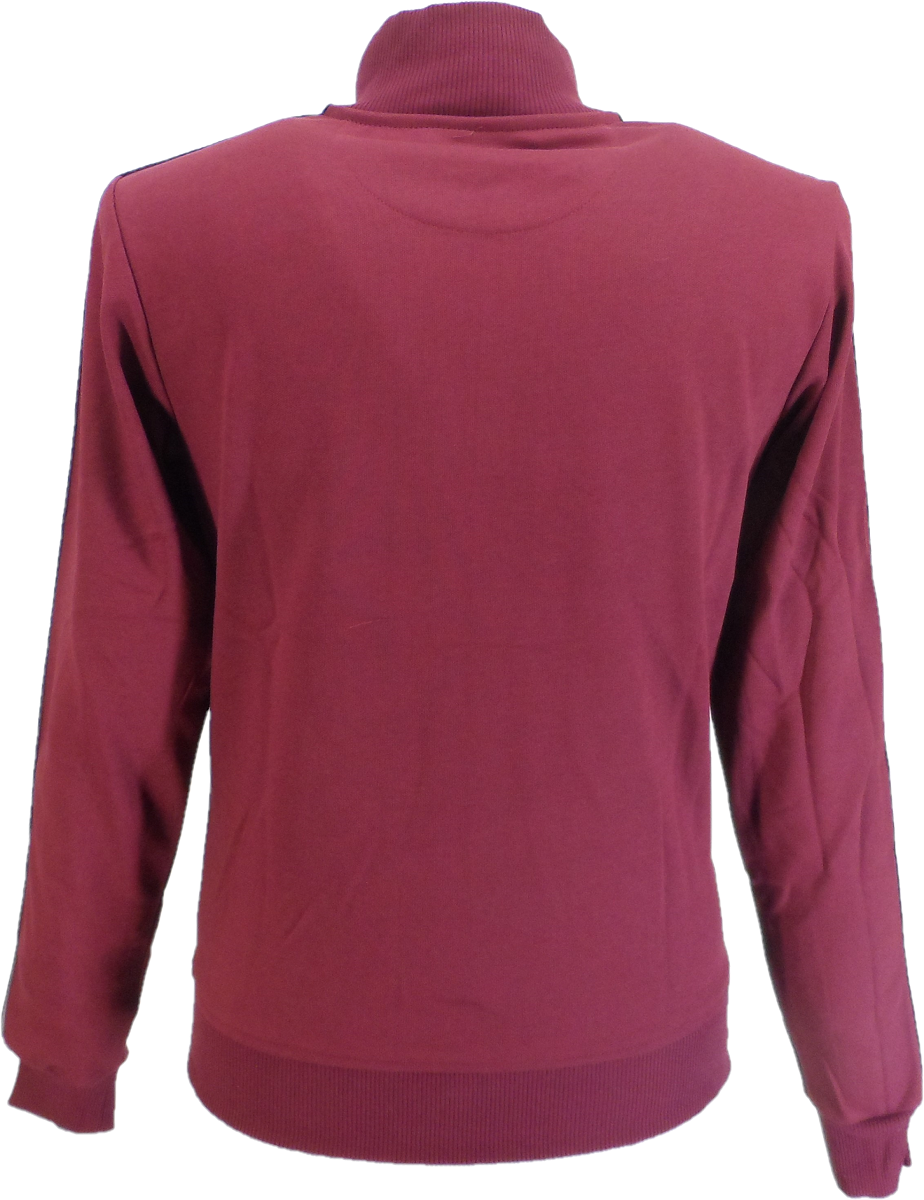 Trojan Records Mens Port Red Taped Sleeve Retro Track Tops
