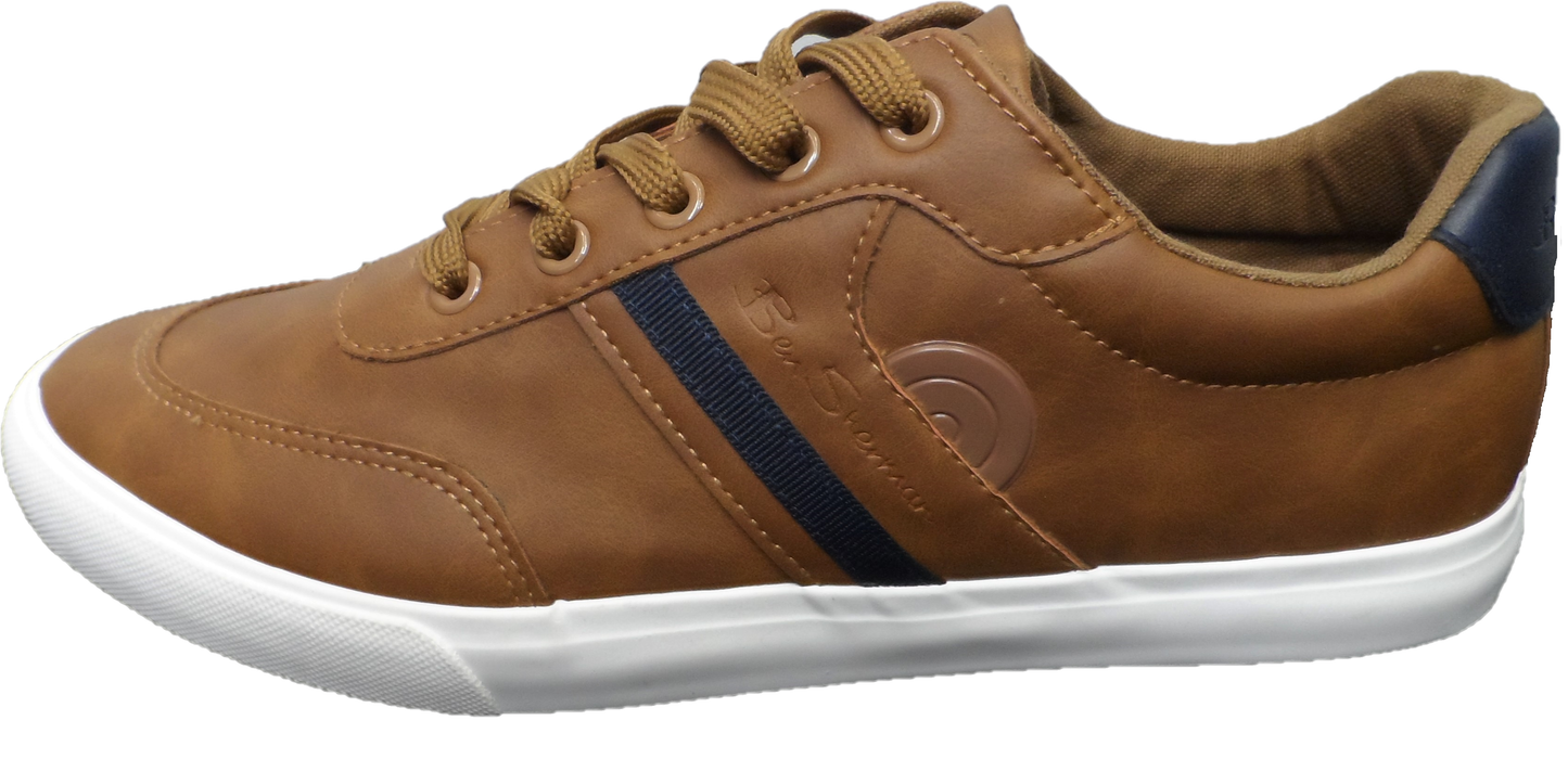Ben Sherman Mens Scooper Tan Retro Mod Trainers