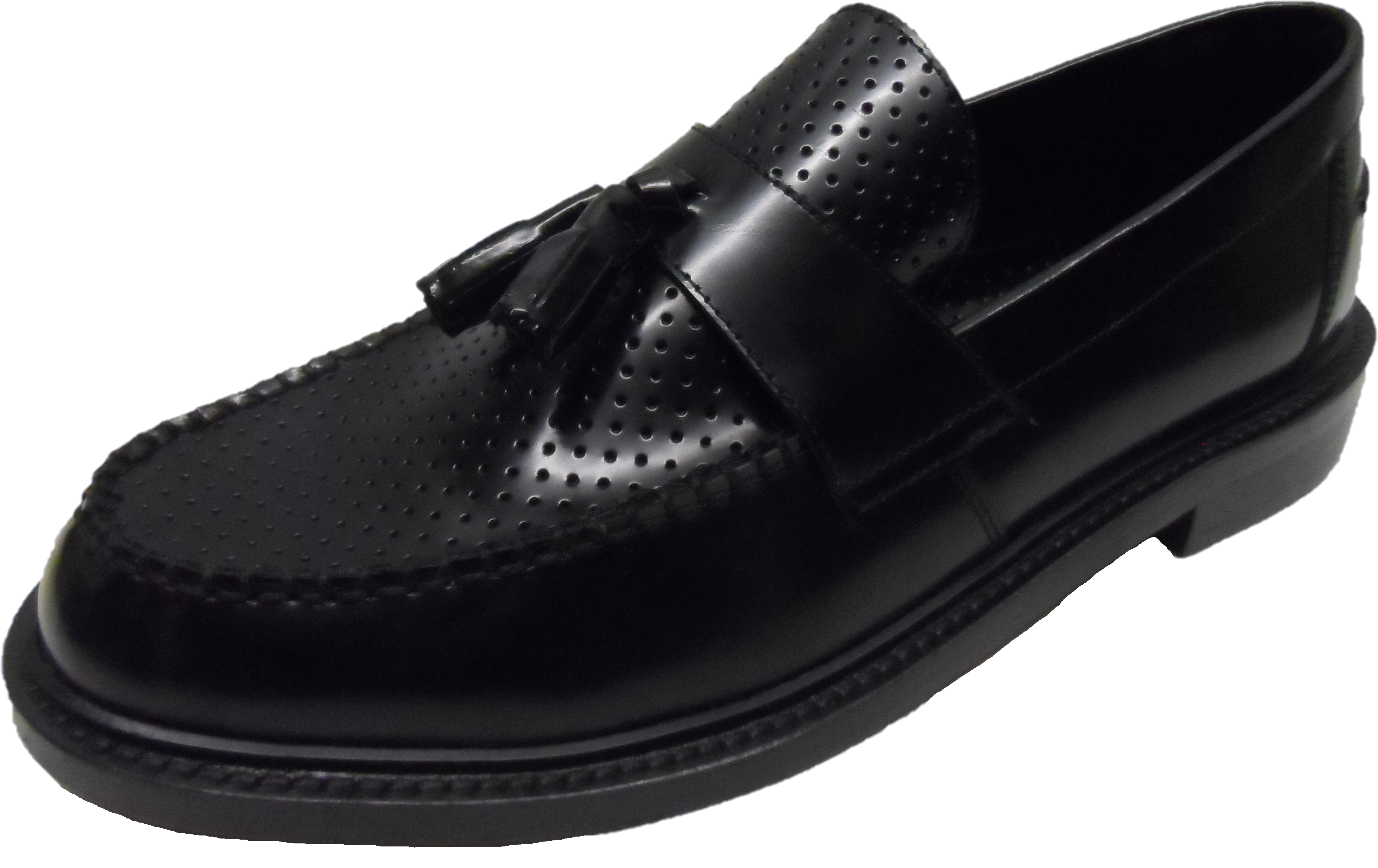 Men's IKON Black Punched Tassel Loafers – Mazeys UK