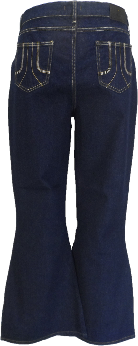 Run & Fly Mens Vintage 60s 70s Retro Bell Bottom Super Raw Denim Flares