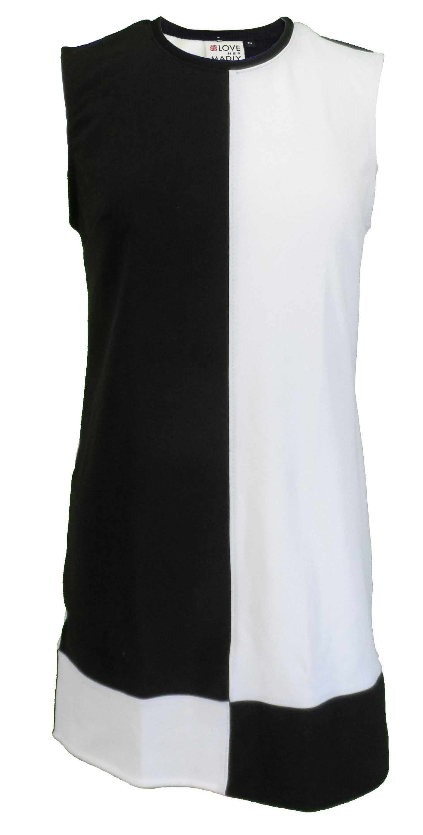 Love Her Madly Ladies Retro Mod 2 Tone Dress